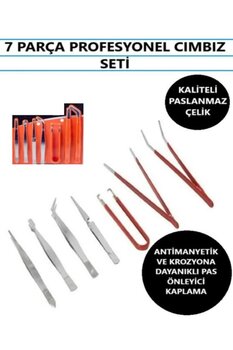optana Cımbız Seti Profesyonel Cımbız 7 Parça Set Hassas Cımbız Tamir