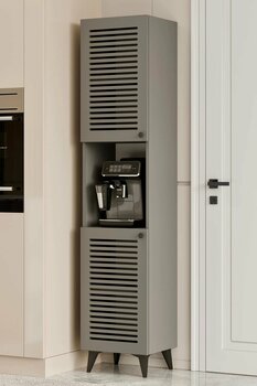 Furnitt Home Sümer Panjur Kapaklı Gri Çok Amaçlı Dolap - Banyo - Kiler - Kahve Dolabı (100% MDF)