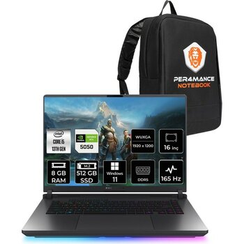 Asus Rog Strix G16 i5 13450HX RTX 5050 8GB Gaming Laptop 8GB RAM 512GB SSD 16" FHD+ 165Hz Win11 Home + Per4 Çanta G615JHRV053P342 - 512 GB - 8 GB