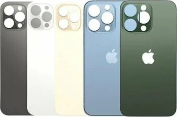 OEM Uyumlu İphone 13 Pro Max Arka Kapak Lazer Kesim Süper Kalite Cam -- Mavi