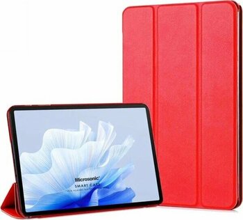 Microsonic Honor Pad X9 Slim Translucent Back Smart Cover Kırmızı Kılıf