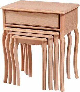 Evim-E Aksesuar 3'Lü Çekmeceli Zigon Sehpa Ham&Cilasız Tamamı Ahşap