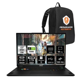 Msi Stealth 18 Hx Ai Ultra 9 275hx 8gb 2tb Ssd Rtx5080/16gb 150w 18'' Uhd+ W11p Gaming Laptop