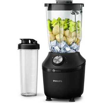 600W Siyah Smoothie Blender, Pratik ve Şık Tasarım - Ahşap