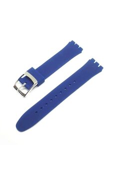 atasaat 17mm Swatch Uyumlu Chrono Model Slikon Saat Kordonu - LACİVERT