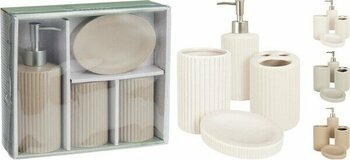Boyner Evde Bej Banyo Aksesuarı Dolomit 4lü Banyo Seti 24X21X8CM