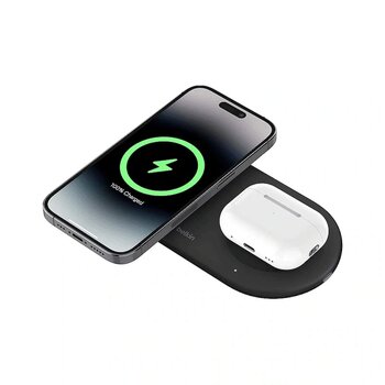 Belkin Boostcharge Pro 2-in-1 Qi2 Siyah USB-C Hızlı Şarj 15 W Kablosuz Şarj Standı