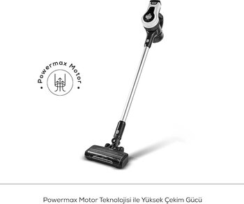 Karaca Vantuz Power Force Beyaz Şarjlı Dikey Süpürge