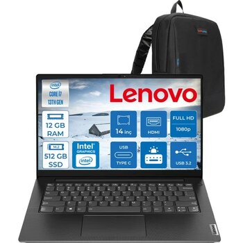 Lenovo V14 Gen4 Iru Intel Core I7 13620H 12GB 512GB SSD Freedos Intel® UHD Graphics 14 Inç Fullhd Taşınabilir Bilgisayar 83A000GDTRF07 + Zetta Çanta