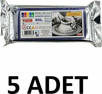 5 Adet Hava ile Kuruyan Seramik Kil Hamuru 500 gr Beyaz