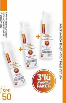Dermoskin Güneş Koruyucu Krem SPF50 Tüm Cilt Tipleri İçin 50 ml 3'lü Avantaj Paketi