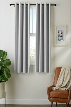 Farbateks Açık Gri Metalik Renk Rustik Perde Kuşgözü Halkalı Boru Perdesi Halka Dekoring Perde - 200 x 250 cm