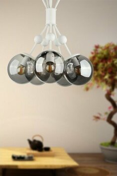 Begüsa Delf 5'li Avize Beyaz Füme Cam - 5