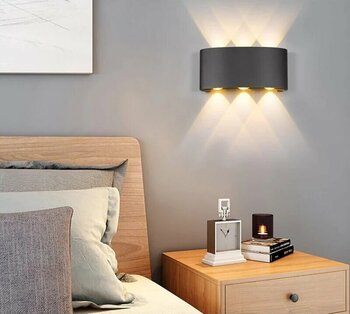 Iç Ve Dışmekan Dekoratif Çift Yönlü Aplik 3000k Günışığı Beyaz - Siyah