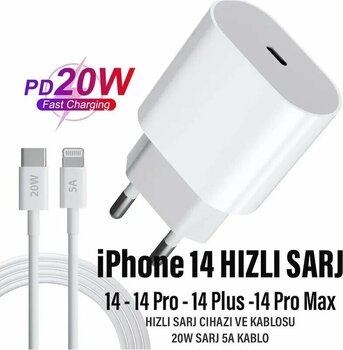 Iphone 14 Uyumlu Şarj Aleti Ve Kablosu 20w Hizli Pd Şarj Cihazı Iphone 14 Pro 14 Plus 14 Pro Max