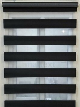 Siyah Geniş Plise  Zebra Perde - 130 x 190 cm