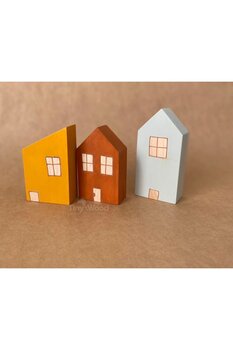tiny wood İskandinav Waldorf Ahşap Oyuncak Ev Seti, Ahşap Oyuncak Evler 3 lü