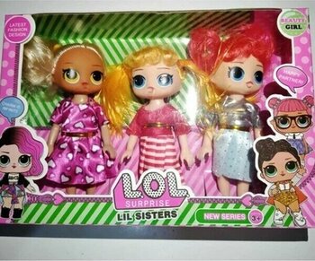 Belinay Gerçek Saçlı  3 Lü Lol Bebek Seti