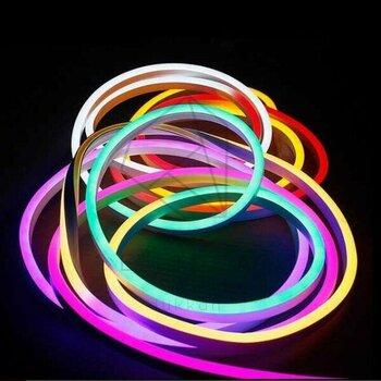 Ema Dükkan 12V RGB Neon Led 5 Metre RGB Neon Şerit Led 16 Renkli Kumandalı Animasyonlu RGB Neon Led Şerit - 5 m