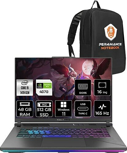 ASUS ROG Strix G16 N3088 16 inç Intel Core i9 14900HX 48 GB 512 GB SSD NVIDIA GeForce RTX 4070 Windows 11 Professional