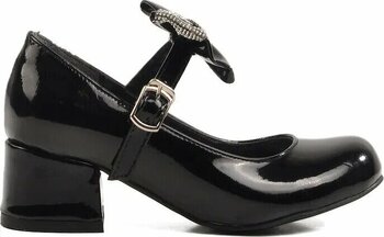 Aspor Siyah Fiyonk Kurdeleli Bantlı Kız Çocuk Babet