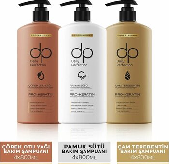 dp Daily Perfection Şampuan Seti Profesyonel Bakım 800 ml X 12 Adet