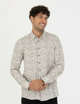 Pierre Cardin Erkek Bej Slim Fit Uzun Kollu Gömlek 50276009-VR011 - S