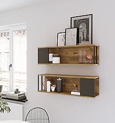 Yurudesign Voyage Duvar Rafı 2'li Set Kitaplık