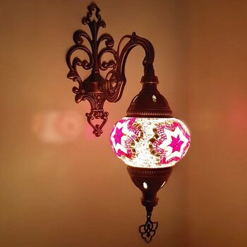 Mozaik Aplik, Dekoratif Aplik, Renkli Aplik - Pembe