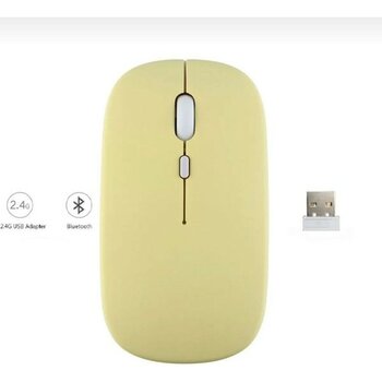 Alfa MEC Huawei Matepad T10 9.7 Inç Uyumlu Mouse Bluetooth Wireless Şarj Edilebilir Fare 2.4g - Sarı