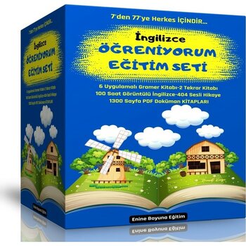Enine Boyuna Eğitim İngilizce Öğreniyorum Eğitim Seti (8 Kitap - 100 Saat Görüntülü Anlatım?
