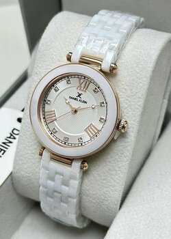 Daniel Klein 2 Yıl Garantili Su Geçirmez Beyaz Seramik Kordon Kadın Kol Saati ILK14282A1