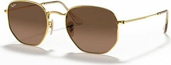 Ray-Ban Hexagonal 3548N 9124/43 Arista Gold-Brown Güneş Gözlüğü