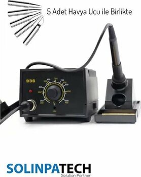 936 İstasyonlu 60w Yüksek Kalite Sıcaklık Ayarlanabilir İstasyon Havya Ve 5 Adet Havya Ucu