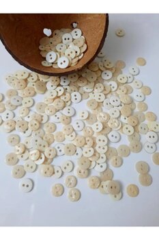 canan dizayn Krem ,sedefli Gömlek Düğmesi 11,5 Mm (50 ADET)