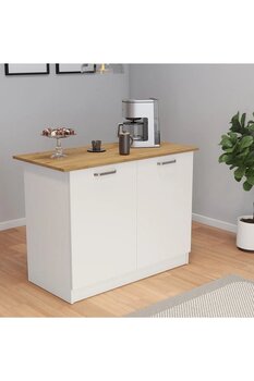 UMGMOBİLYA Patentli 120cm MEŞE Benzila Ada Mutfak Mutfak Adası Mutfak Tezgahi Çok Amaçli Dolap Mutfak Masasi