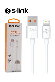S-LINK Iphone Uyumlu Lightning Güvenli Hızlı Şarj Kablosu 2.4a 1m.
