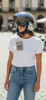 YYK Sway Sw 765 Beyaz Bahçe Güneş Gözlüklü Yarım Motosiklet & Scooter Kask Aynalı Vizör - L