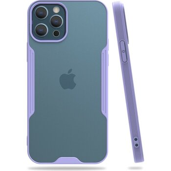 FitCase iPhone 12 Pro Max Kılıf Platin Matte Silikon Arka Kapak Lila