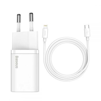 Baseus Super Si Tzccsup-b02 PD 20W Güç Adaptörü Ve 2.3a Usb-c to Lightning Şarj Kablosu 1m