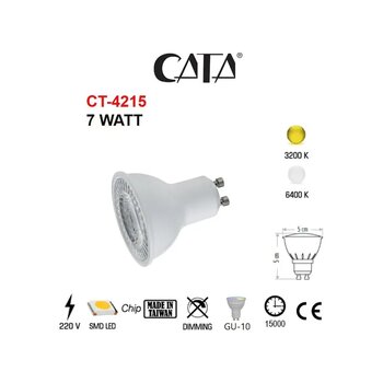 Cata Ct-4215 10 Adet Led Çanak Ampul (7w) Amber