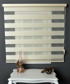 Aniper Zebra Perde Krem Dar Plise 250x200 cm - 250 x 200 cm