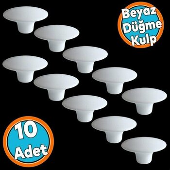 Nzb Mobilya Mutfak Dolap Dolabı Çekmece Kulpu Kulbu Plastik Dış Bükey Kulp Beyaz Renk 10 Adet