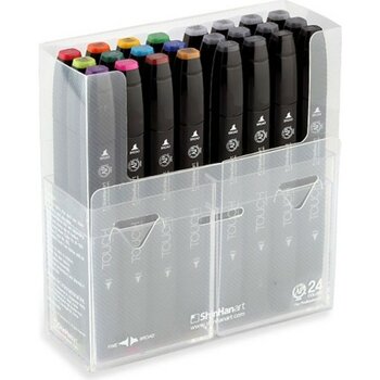 Shinhan Art Touch Twin Marker Pen : Çift Uçlu Marker Kalemi : 24LÜ Set - Renkli - Standart