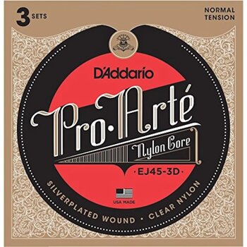 D'addario Ej45 Pro-arté Nylon. Normal Tension-3d Takım Tel Klasik