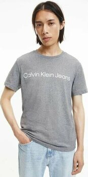 Calvin Klein J30J322552-P2D Gri 100% Organik Pamuk Kısa Kol Slim Fit Crew Neckline M T-Shirt