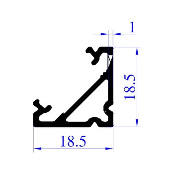 5 Li Set Köşe Led Profil Kanal 18x18mm Alüminyum 2 Metre Sıva Üstü Eloksallı Opak Kapaklı Şerit Led Kanal Seti 8987
