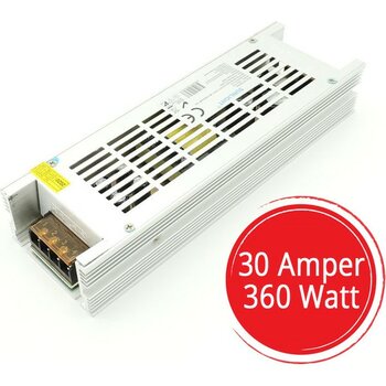 Sunlight Şerit LED Trafo 12V Adaptör Driver 30 Amper 360 Watt