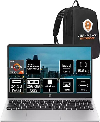 HP 255 G10 8A548EA 15.6 inç AMD Ryzen 7 7730U 24 GB 256 GB SSD AMD Radeon Graphics Windows 11 Professional