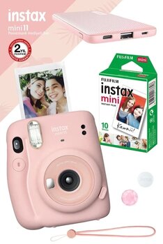 Instax Mini 11 Pembe Fotoğraf Makinesi 10'Lu Film Pembe Powerbank Hediyeli